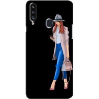 Чехол с картинкой Модные Девчонки Samsung Galaxy A20s (A207) – Девушка со смартфоном