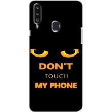 Чехол с Прикольным принтом на Samsung Galaxy A20s (A207) (Не трогай мой телефон)