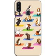Чехол с Прикольным принтом на Samsung Galaxy A20s (A207) (Ёга свинок)