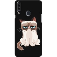 Чехол с принтом для Samsung Galaxy A20s (A207) (AlphaPrint) Модные коты – Грустный кот