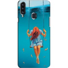Чехол Стильные девушки на Samsung Galaxy A20s (A207) – Девушка на качели