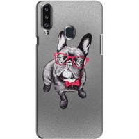 Чехол (ТПУ) Милые собачки для Samsung Galaxy A20s (A207) (Бульдог в очках)