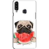 Чехол (ТПУ) Милые собачки для Samsung Galaxy A20s (A207) (Смешной Мопс)