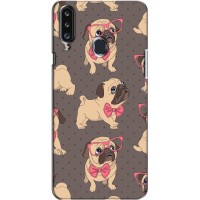 Чехол (ТПУ) Милые собачки для Samsung Galaxy A20s (A207) (Собачки Мопсики)
