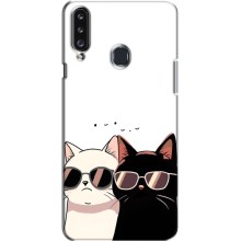Чехол с рисунком кот на Samsung Galaxy A20s (A207) (Коты в очках)