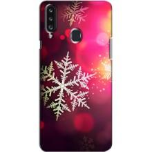 Новогодние Чехлы для Самсунг А20с (VPrint) (Снежинка)