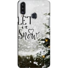 Новогодние, Праздничные Чехлы для Samsung Galaxy A20s (A207) - 2024 год (Let it snow)