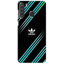 Чохли Адидас для Samsung Galaxy A21 (A215) (AlphaPrint) (Адідас з полосами)