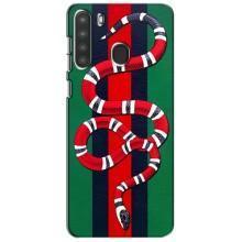 Чохли  GUCCI для Самсунг Галаксі А21 (А215) (AlphaPrint) (Gucci змія)