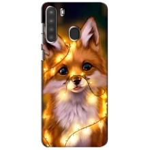 Чохли з картинкою Лисичка для Samsung Galaxy A21 (A215) (VPrint) (Лисичка в гірляндах)
