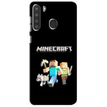 Чохол Майнкрафт на Samsung Galaxy A21 (A215) (AlphaPrint) Minecraft (герої Minecraft)