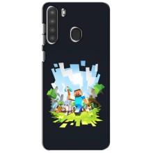 Чохол Майнкрафт на Samsung Galaxy A21 (A215) (AlphaPrint) Minecraft (персонажі Minecraft)