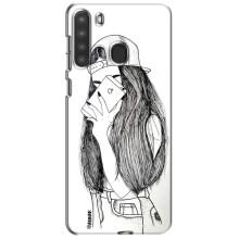 Чохол з друком для Samsung Galaxy A21 (A215) - (Мода) (AlphaPrint) (Фото дівчини)
