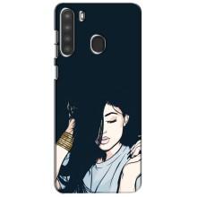 Чохол з друком для Samsung Galaxy A21 (A215) - (Мода) (AlphaPrint) (Гарна дівчина)