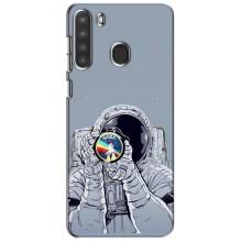 Чохол NASA для Samsung Galaxy A21 (A215) (AlphaPrint) (Космонавт фото)