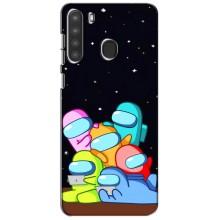 Чохли Амонг Ас для Samsung Galaxy A21 (A215) (AlphaPrint) (Скіни в космосі)