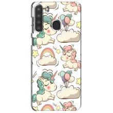 Чохол для Самсунг Галаксі А21 (А215) - (Єдинорожки - Новинки) (AlphaPrint) (Єдиноріжки)