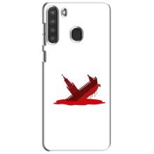 Чехол с принтом (Русский корабль...) для Самсунг А21 (AlphaPrint) – Кремлевский Корабль