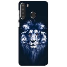 Чохол з картинкою ЛЕВ для Samsung Galaxy A21 (A215) (VPrint) (Синій Лев)