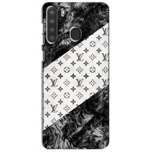 Чехол Стиль Louis Vuitton на Samsung Galaxy A21 (A215) (LV на белом)