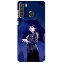 Чохли Венсдей на Samsung Galaxy A21 (A215) Уенсдей (AlphaPrint) (Венздей з парасолькою)