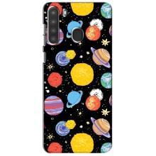 Космічні Чохли для Самсунг Галаксі А21 (А215) (VPrint) (Намальовані планети)