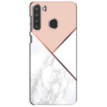 Мраморний чехол на Samsung Galaxy A21 (A215) (VPrint) (Тройний мрамор)
