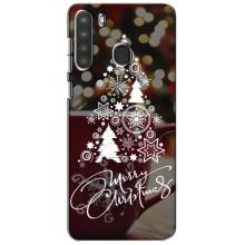 Різдвяні Чохли для Samsung Galaxy A21 (A215) (VPrint) (Ялинка яскрава)