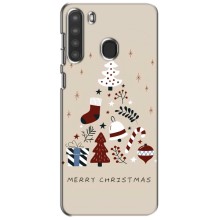 Рождественские Чехлы для Samsung Galaxy A21 (A215) (VPrint) (Merry Christmas)