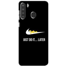Силиконовый Чехол на Samsung Galaxy A21 (A215) с картинкой Nike (Later)