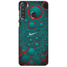 Силиконовый Чехол на Samsung Galaxy A21 (A215) с картинкой Nike (Найк зеленый)