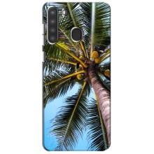 Силіконовий чохол з КАРТИНКАМИ літо для Samsung Galaxy A21 (A215) (AlphaPrint) (Пальма)