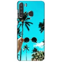 Силіконовий чохол з КАРТИНКАМИ літо для Samsung Galaxy A21 (A215) (AlphaPrint) (Погляд літо)