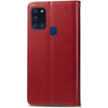 Кожаный чехол-книжка GETMAN Gallant (PU) для Samsung Galaxy A21s – Красный