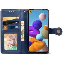 Кожаный чехол-книжка GETMAN Gallant (PU) для Samsung Galaxy A21s – Синий