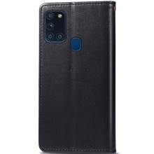 Кожаный чехол книжка GETMAN Gallant (PU) для Samsung Galaxy A21s – Черный