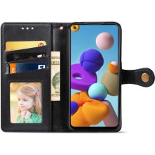Кожаный чехол-книжка GETMAN Gallant (PU) для Samsung Galaxy A21s – Черный