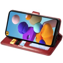 Кожаный чехол-книжка GETMAN Gallant (PU) для Samsung Galaxy A21s – Красный