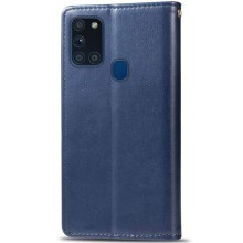 Кожаный чехол-книжка GETMAN Gallant (PU) для Samsung Galaxy A21s – Синий