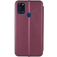 Кожаный чехол-книжка Classy для Samsung Galaxy A21s – Бордовый