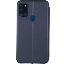 Кожаный чехол-книжка Classy для Samsung Galaxy A21s – Темно-синий