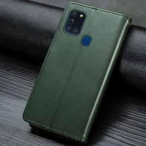 Кожаный чехол-книжка GETMAN Gallant (PU) для Samsung Galaxy A21s – Зеленый