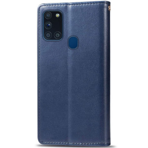 Кожаный чехол-книжка GETMAN Gallant (PU) для Samsung Galaxy A21s – Синий