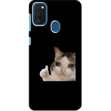 Бампер с принтом Мемы для Samsung Galaxy A21s – Кот в слезах
