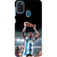 Чехлы Лео Месси Аргентина для Samsung Galaxy A21s (Счастливый Месси)