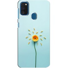 Чехлы с Цветами для Samsung Galaxy A21s (VPrint) (Желтый цветок)