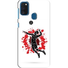 Чехлы с принтом Спортивная тематика для Samsung Galaxy A21s – Волейболист