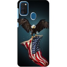 Чехол Флаг USA для Samsung Galaxy A21s – Орел и флаг