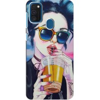 Чехол с картинкой Модные Девчонки Samsung Galaxy A21s – Девушка с коктейлем