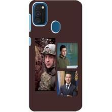 Чехол для Samsung Galaxy A21s (AlphaPrint - с принтом Зеленского) – Президент